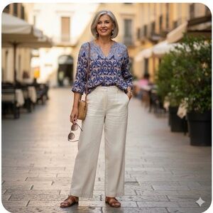 Rose & Olive Blouse Blue Boho size 1X